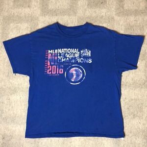 Distressed 2016 Chicago Cubs MLB National League Champions T-Shirt | XL